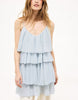 Na-Kd Ruffle Plisse Strap Mini Dress In Blue