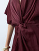 & Other Stories Draped Midi Dress In Wine
