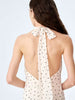 Omnes Dresses Vivi Chiffon Mini Dress With Rosette In Polka Dot In White