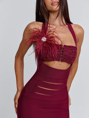 Lucy's LUNABELLE MIDI DRESS BURGUNDY