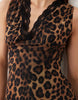 Sleeveless With V Neck Maxi Dress In Leopard Print