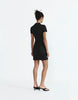 Pull&Bear Short Knotted Button Dress In Black