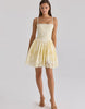 House Of Cb Chloe Lemon Custom Lace Cotton Broderie Anglaise Mini Dress In Lemon