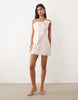 Jw Pei Orchid Applique Tailored Cami Mini Dress In Pink