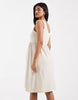 Mamalicious Maternity 2 Function Nursing Button Through Mini Sundress In Cream