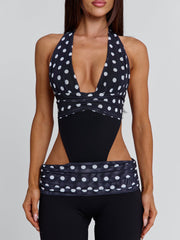 Lucy's VIRELLE JUMPSUIT BLACK POLKA DOT