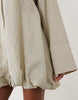 Wide Cuff Shirt Mini Dress With Bubble Hem In Mono Check