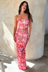 Zari Crop - Red Floral