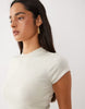 Kaiia Exclusive Knitted Cap Sleeve Mini Skater Dress In Cream