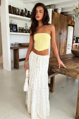 Winnie Tiered Maxi Skirt - Yellow Floral