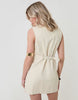 Threadbare Denim Pinafore Mini Dress In Ecru
