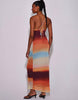South Beach Ombre Mesh Cowl Neck Maxi Dress In Multi