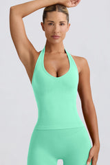 Define Luxe Halterneck Tank Top in Mint