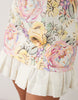 Cotton Sateen Bandeau Mini Sundress With Ruffle Hem In Buttermilk Vintage Floral