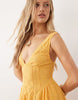 Free People V Neck Corset Style Mini Dress In Yellow