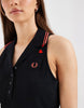 Fred Perry Sleeveless Pique Polo Mini Dress In Black
