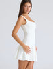 House Of Cb Amelie Vintage Ivory Stretch Flare Mini Dress In Vintage Ivory