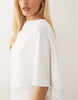 Yas Woven Mini Dress With Draping Shoulder Detail In White