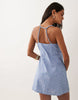 Cotton On Isabelle Wrap Halter Mini Dress In Blue Pinstripe