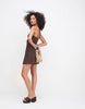Cotton On Isabelle Wrap Halter Mini Dress In Rich Mocha