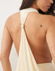 Tfnc Slinky Cowl Neck Knot Detail Mini Dress In Cream