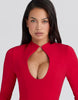 House Of Cb Lotus Crepe Keyhole Silhouette Mini Dress In Red - Red