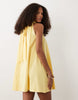 Tie Back Detail Mini Dress In Yellow