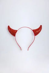 Devil Horns Headband in Fire Red